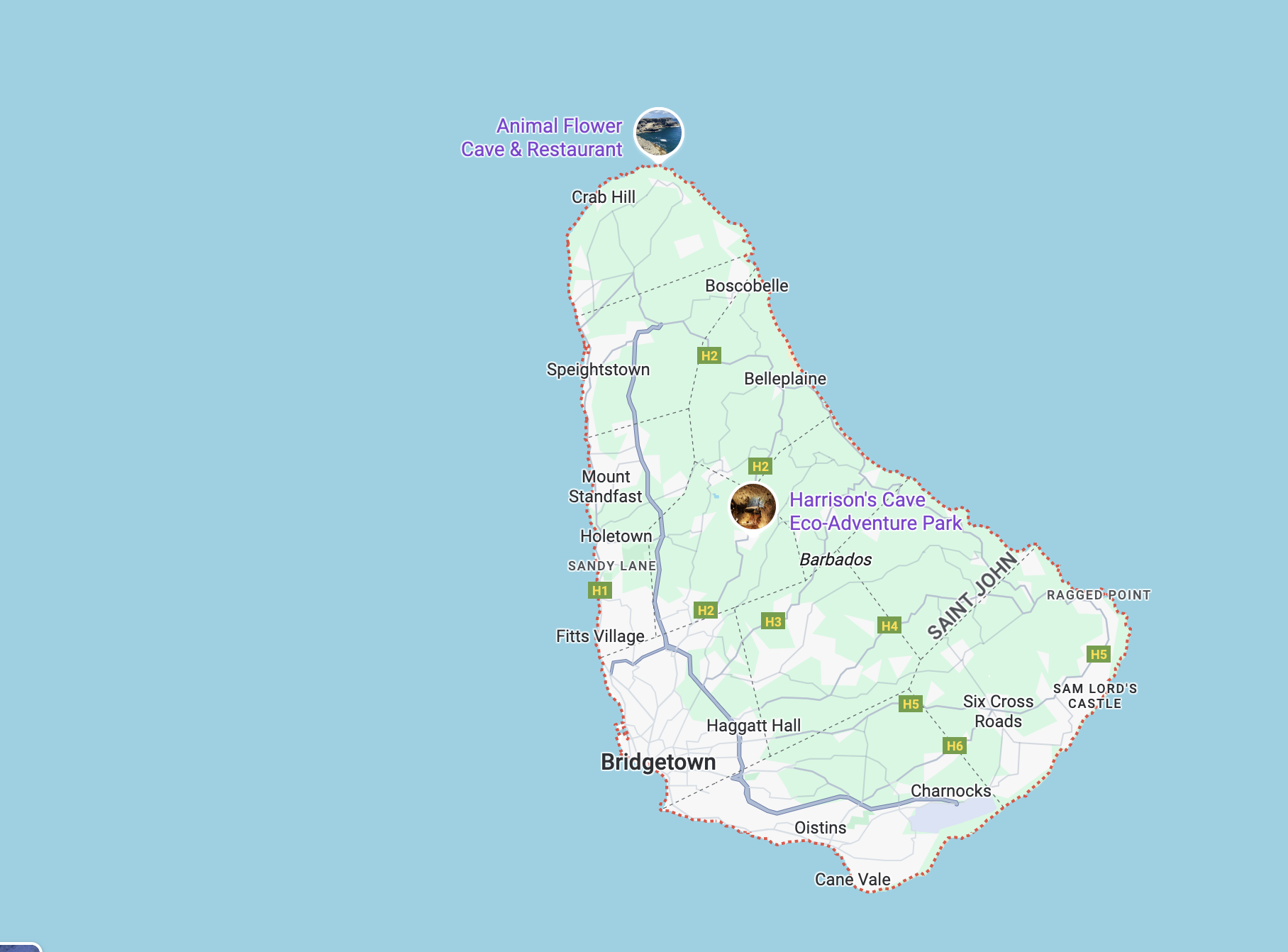 Barbados Island Map