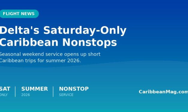 Delta’s New Saturday-Only Nonstop Flights to the Caribbean Are Taking Off for Summer 2026