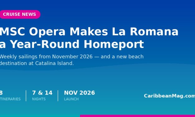 MSC Opera Makes La Romana a Year-Round Homeport in November — With a New Beach at Catalina Island