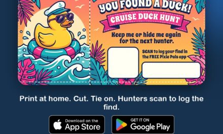 Free Printable Cruise Duck Tags (8 Per Sheet, Ship and Date Filled In, QR Code Included)